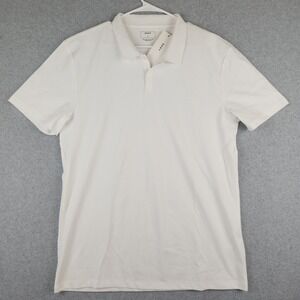 DKNY Mens White Short Sleeve Polo Shirt XL NWT M9640001